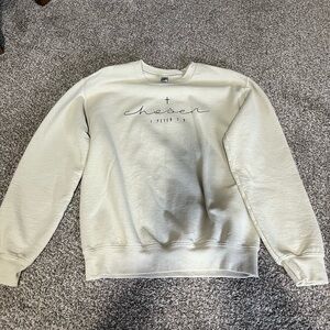 Cream Faith crewneck, size S